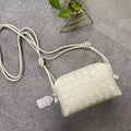 Woven Box Bag genuine leather crossbody bag in Beige