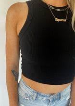 Load image into Gallery viewer, Plain Jane Cropped Tank in Black
